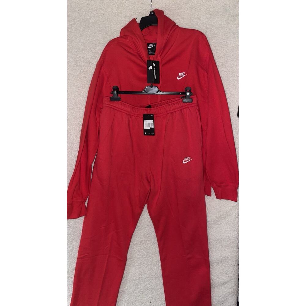 Nike Men's Red Tracksuit Set Hoodie (XL) & Pants (XXL) Athleisure NEW WITH TAGS